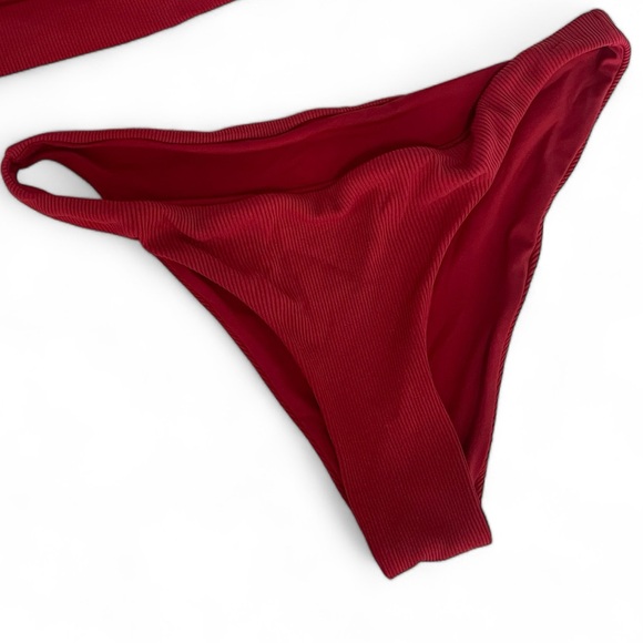OneOne swim bikini in Cranberry with front tie - size Small - Picture 2 of 3
